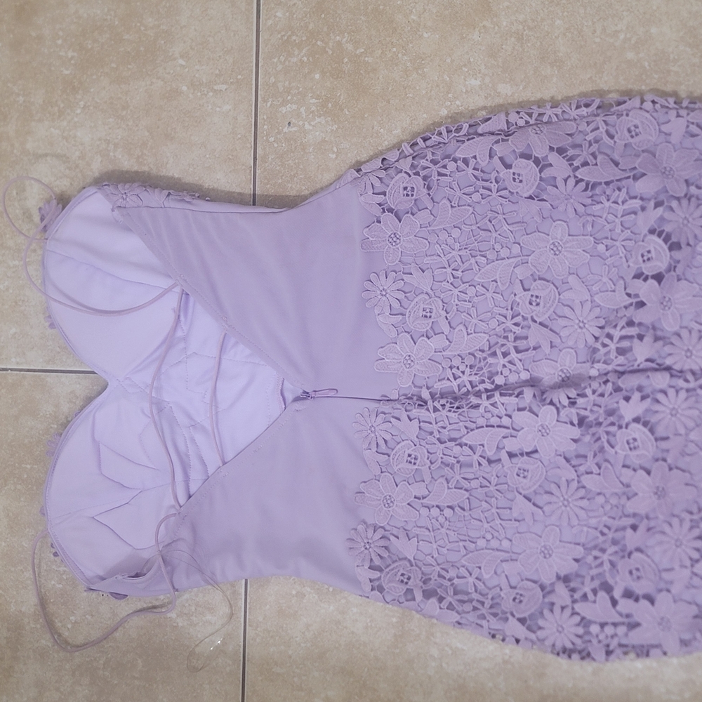Fashion Nova Lavender Floral Lace Chemise